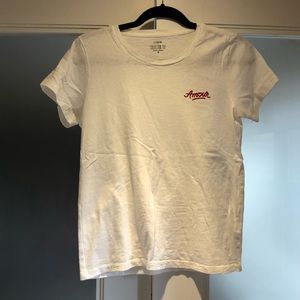 J Crew White Collector Tee Embroidered Amour
